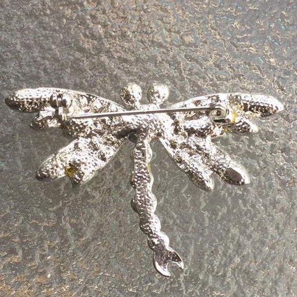 Purple rhinestone dragonfly pin - Picture 2 of 2